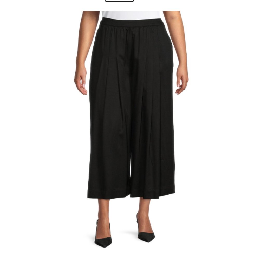 Terra & Sky Women's 3X Plus Size Wide Leg Pleated Pants